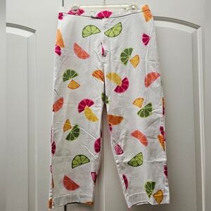 Fun Fruity Summer Cropped Pants Size 16